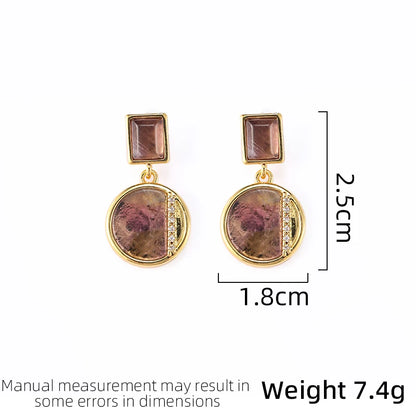 SUYU Fashionable Women's Light Luxury Design Square Circular Earrings Long Geometric Design Niche Accessories Earrings Trend