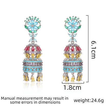 Ladies' light luxury elegant three-dimensional water droplet wind chime earrings fashionable and versatile niche design earrings