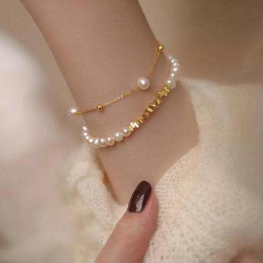 SUYU Fashionable And Freshwater Pearl Bracelet Elegant And Unique Women's Design Bracelet String Festival Gift