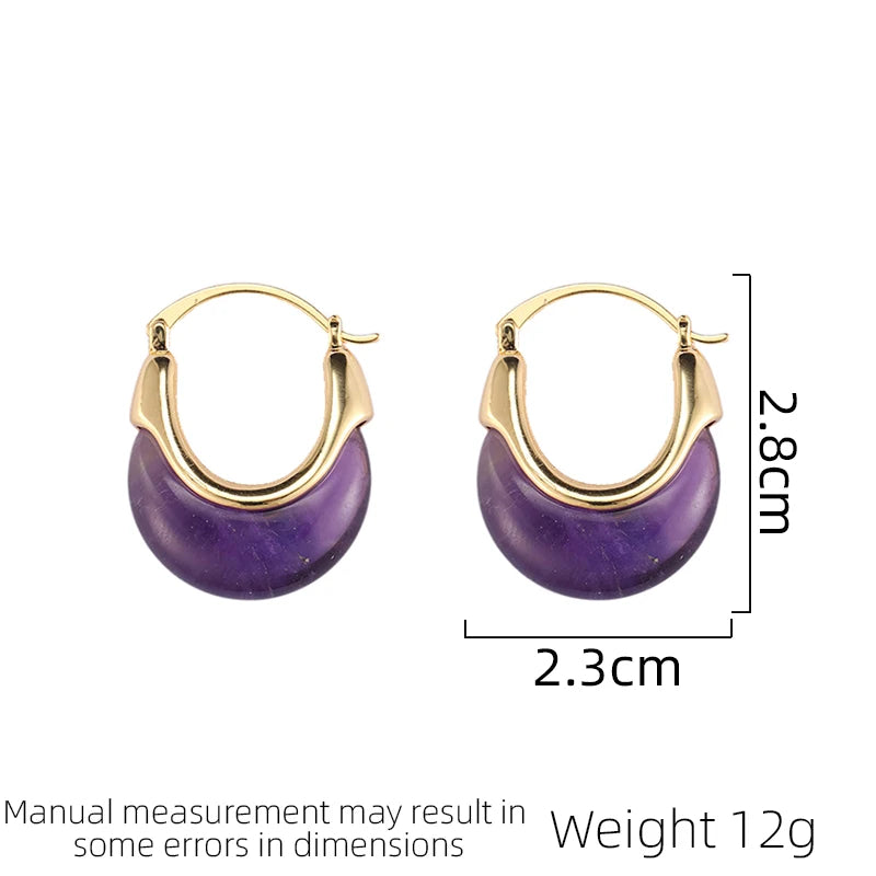 SUYU Autumn New 2024 Trendy Fashion Geometric Design Women's Ear Buckles Retro Earrings Girl Gift Exaggerated Earrings