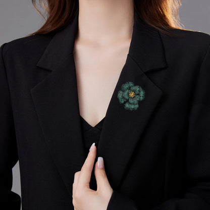 SUYU 2023 New Women's Luxury Brooch Exquisite Temperament Purple Green Rose Brooch Holiday Gift