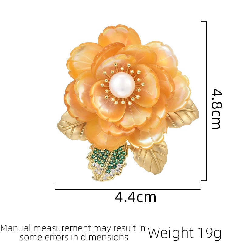 SUYU New Retro And Luxurious Peony Brooch Design Women's Luxurious Brooch Fashionable And Elegant Coat Holiday Accessories