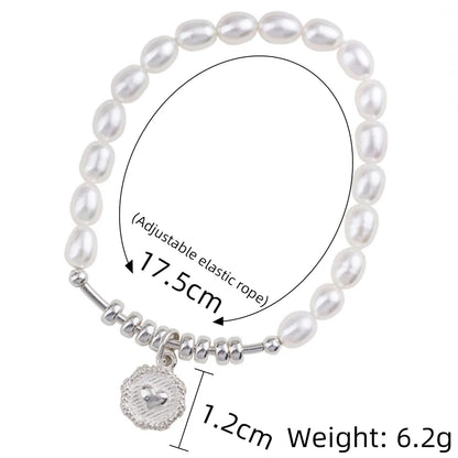 SUYU Heart-Shaped Freshwater Pearl Bracelet Women's Light Luxury Bracelet Trendy And Elegant Bracelet Daily Accessories